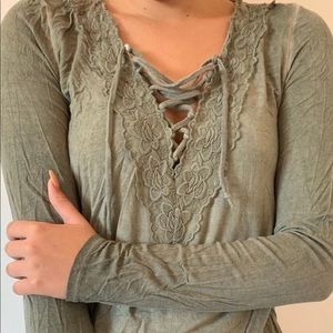 Olive green American eagle shirt